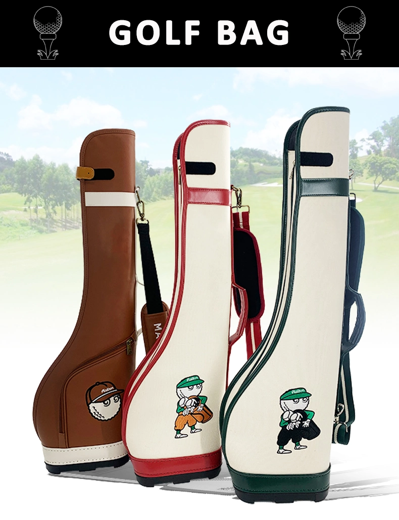 Hot Sale Custom Embroidery Logo Mini Light Weight PU Leather Gun Sunday Golf Bags