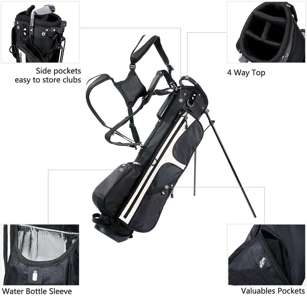 Golf Bag for Men- Black White Stand Golf Bag