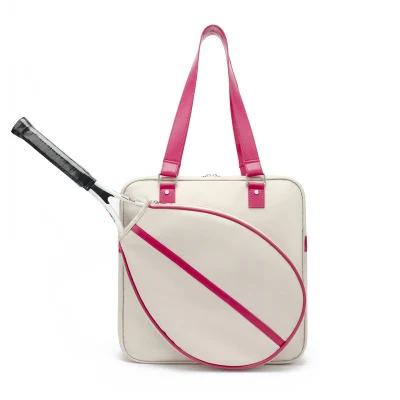 Bolso grande con funda para el hombro para raqueta de tenis, bolso de transporte con cremallera para damas, mujeres y hombres, raqueta de squash, color rosa Wyz19427