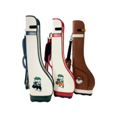 Bolsos de golf ligeros de encargo del domingo del arma del cuero de la PU del logotipo del bordado de la venta caliente mini